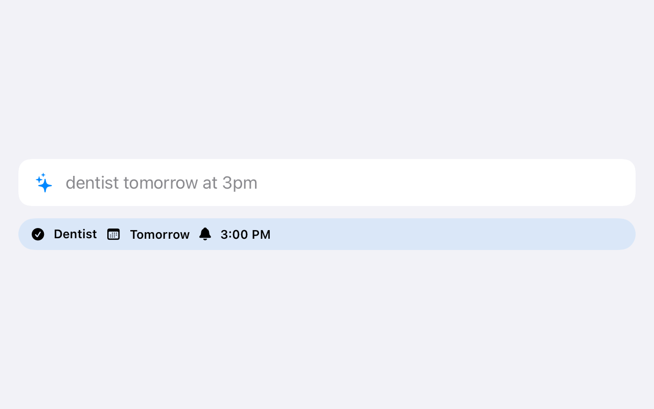 AI-assisted quick add and list suggestions in ETasks