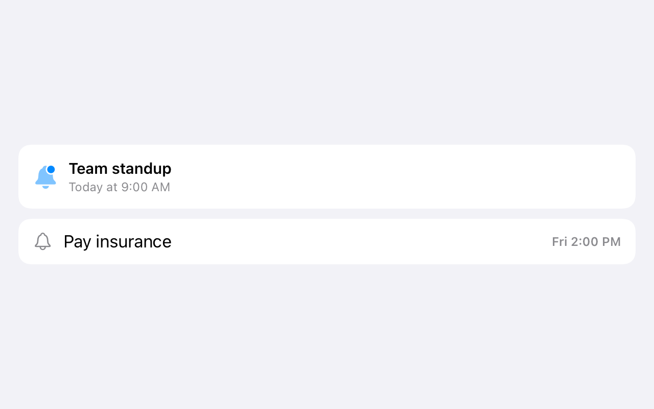 Task reminder and alarm controls in ETasks