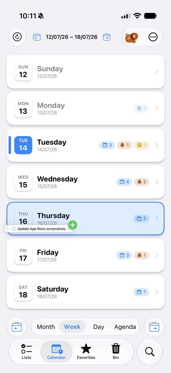 Week view